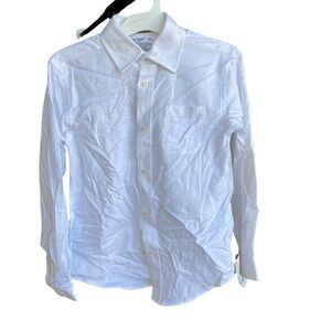 Cat and Jack Boys Long Sleeve Button Down Shirt White NEW